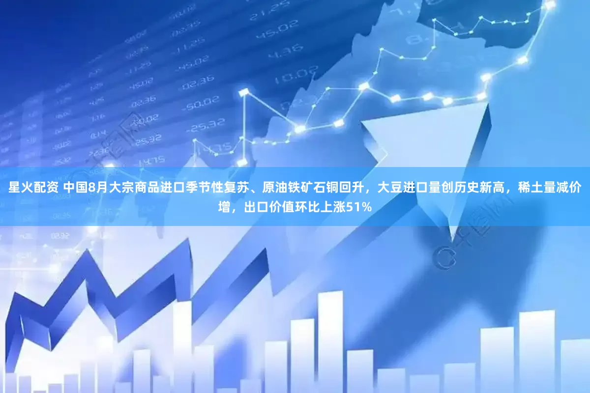 星火配资 中国8月大宗商品进口季节性复苏、原油铁矿石铜回升，大豆进口量创历史新高，稀土量减价增，出口价值环比上涨51%
